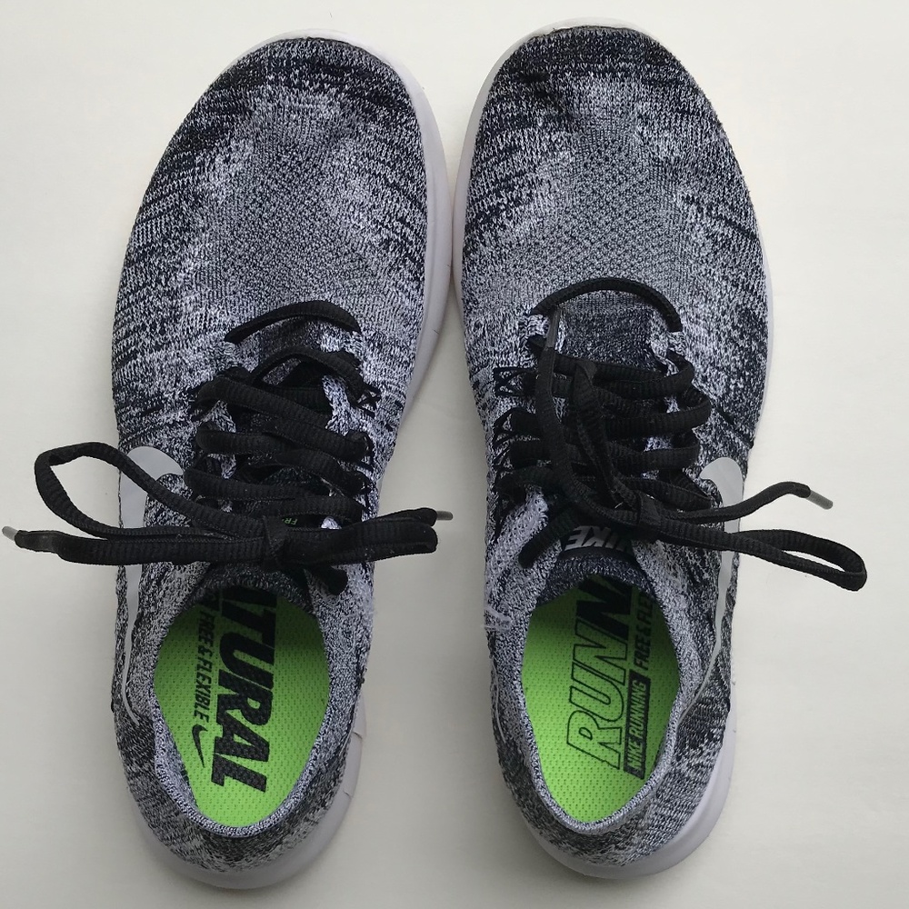 Nike Women’s Size 7 Black White Free Flyknit Running Sneakers